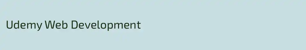 Udemy Web Development
